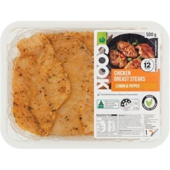 Woolworths Woolworths cook marinated chicken breast steaks with rspca approved chicken 500g – from the meat dept offer