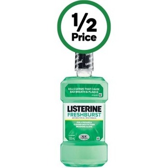 Woolworths Listerine fresh burst mouthwash 500ml offer