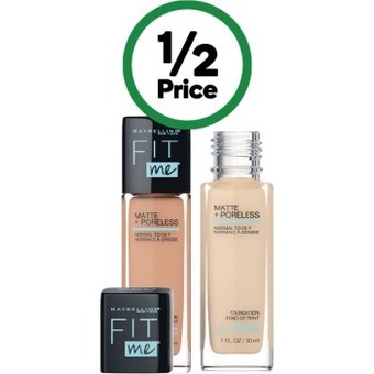 Woolworths Maybelline fit me matte & poreless foundation 30ml offer
