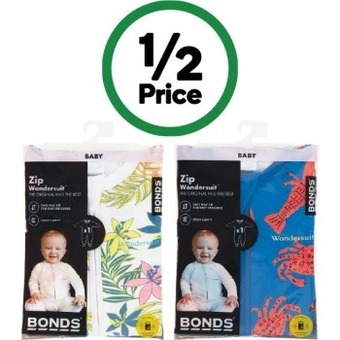 Woolworths Bonds zippy wondersuit assorted pk 1 offer