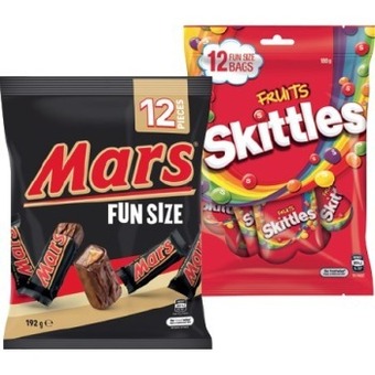 IGA Mars, skittles or m&m's fun size pack 132-192g selected varieties offer
