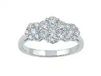 Bevilles Jewellery 18ct White Gold Composite Flower Ring with 1.00ct of Diamonds - M offer