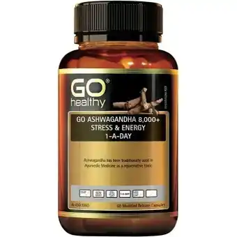 Go healthy ashwagandha 8000+ stress & energy 1-a-day 60 vcaps