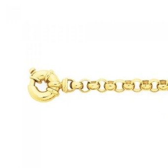 Goldmark 9ct gold 19cm solid belcher bolt ring bracelet offer