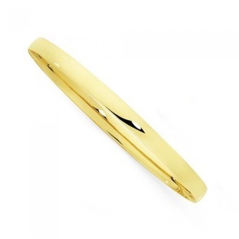 Goldmark 9ct gold 5x65mm solid oval comfort bangle offer