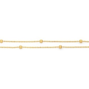 Goldmark 9ct gold 19cm double stand diamond cut bead bracelet offer
