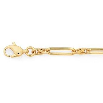 Goldmark 9ct gold 19cm solid fancy knot paperclip bracelet offer
