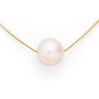 Goldmark 9ct gold cultured freshwater pearl slider pendant on a 9ct gold fine box chain offer