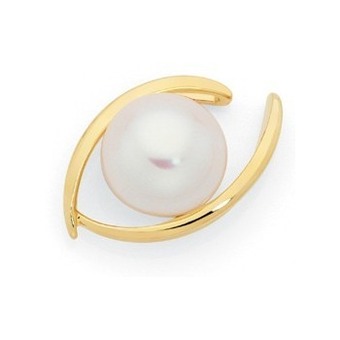 Goldmark 9ct gold cultured freshwater button pearl in an fancy shape slider pendant offer