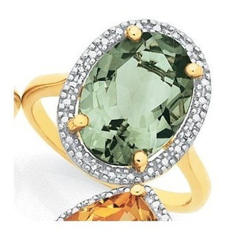 Goldmark Manhattan g cocktail ring collection - 9ct gold green amethyst ring offer
