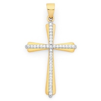 Goldmark 9ct gold cubic zirconia cross pendant offer