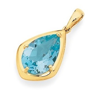 Goldmark 9ct gold sky blue topaz pear teardrop pendant offer