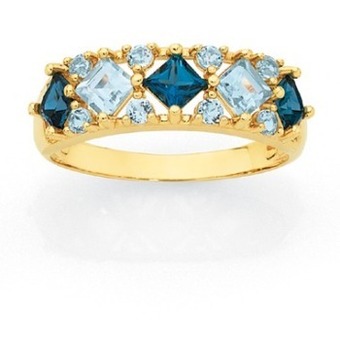 Goldmark 9ct gold london & sky blue topaz dress band offer