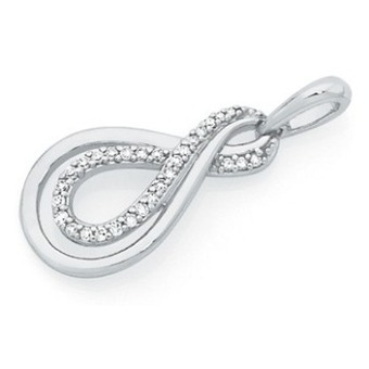 Goldmark 9ct white gold diamond double infinity pendant offer