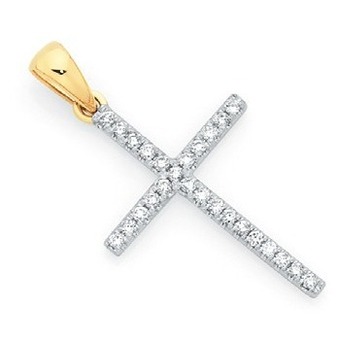 Goldmark 9ct gold diamond cross pendant offer