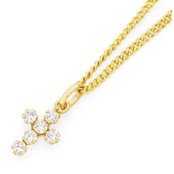 Goldmark 9ct gold 10mm cz cross pendant offer