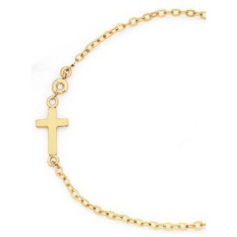 Goldmark 9ct gold 17cm diamond cross trace bracelet offer