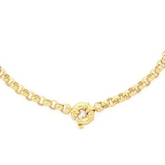 Goldmark 9ct gold 45cm solid belcher bolt ring necklet offer