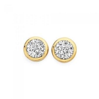 Goldmark 9ct gold on silver crystal studs offer