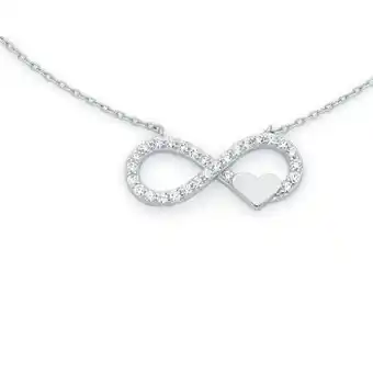 Goldmark Sterling silver cz infinity with heart necklet offer
