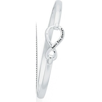 Goldmark Sterling silver cz love you always infinity bangle offer