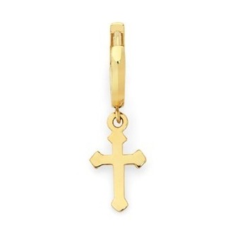 Goldmark 9ct gold gents dangle cross huggie earring offer