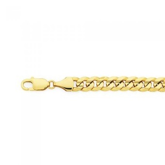 Goldmark 9ct gold gents 21cm concave curb bracelet offer