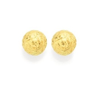 Goldmark 9ct gold 6mm diamond-cut ball stud earrings offer