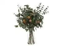 LivingStyles Artificial Banksia & Eucalyptus Mix in Audrey Vase, Red Flower offer
