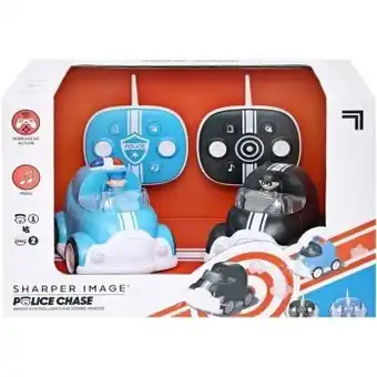 Sharper image police & robber dual play car set