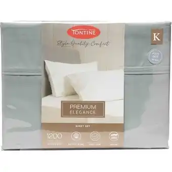 BIG W Tontine 1200 thread count cotton rich queen sheet set* - grey offer
