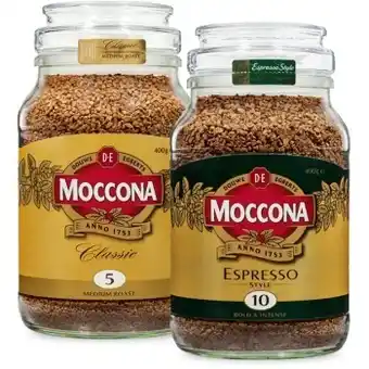 BIG W Moccona medium roast or espresso style instant coffee 400g offer