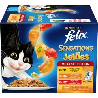 BIG W Felix 24-pack sensations jellies cat food pouch varieties 85g offer