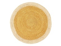 LivingStyles Kerla Ripple Handmade Round Jute & Cotton Rug, 100cm, Gold offer