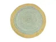 LivingStyles Kerla Ripple Handmade Round Jute & Cotton Rug, 100cm, Ocean Blue offer