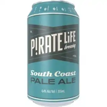 Pirate life brewing south coast pale ale cans 355ml