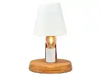 LivingStyles Herons Metal & Bamboo Table Lamp, Natural / White offer