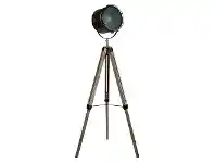 LivingStyles Cape Timber Tripod Spotlight Floor Lamp, Weathered Natural / Gunmetal offer