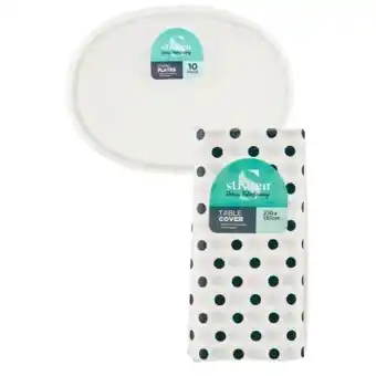 Coles Straten oval plates 10 pack or printed table cover offer