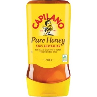 Coles Capilano pure honey upside down squeeze 500g offer