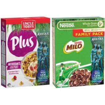 Coles Uncle tobys plus 690g-820g or nestlé milo cereal 700g offer
