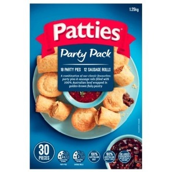 Coles Patties party pack 30 pieces 1.25kg offer