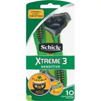 Coles Schick xtreme 3 sensitive disposable razor 10 pack offer