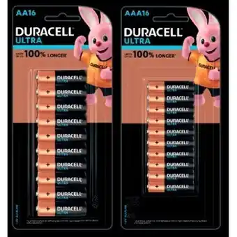 Coles Duracell ultra batteries aa & aaa 16 packs offer