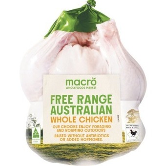 Woolworths Macro free range australian fresh whole plain chicken – from the meat dept offer