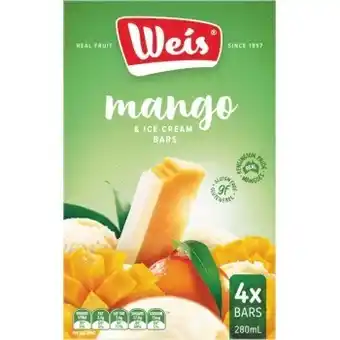 Woolworths Weis bars 280ml pk 4 – from the freezer offer