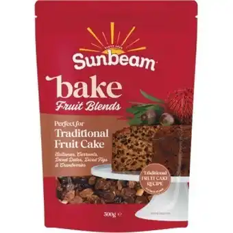 Woolworths Sunbeam bake traditional christmas fruit cake mix 500g or sunbeam bake christmas fruit pudding mix 575g offer