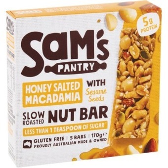 Woolworths Sam’s pantry nut bars 170g pk 5 offer