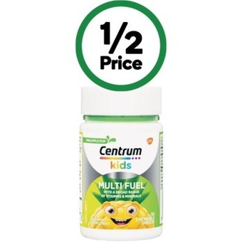 Woolworths Centrum kids multi fuel chewable tablets pk 50~ offer