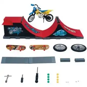 Woolworths Motorbike and skateboard set with platform offer
